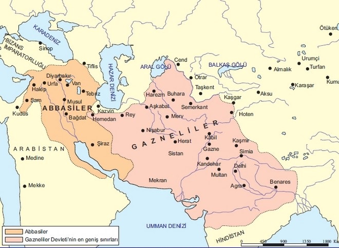 gazneli devleti (yeminiler) haritası